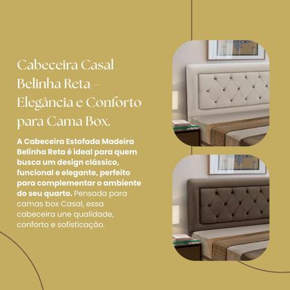 Imagem de Cabeceira Cama Box Estofada Madeira Queen Size Belinha Reta
