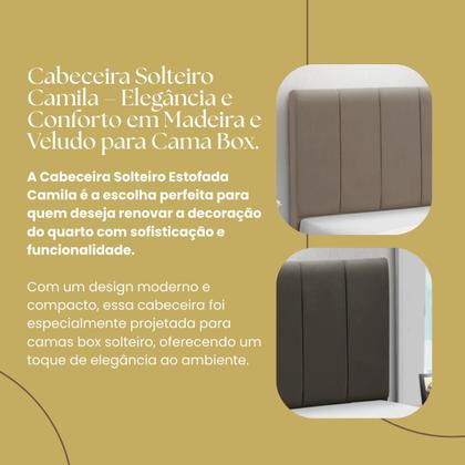 Imagem de Cabeceira Cama Box Estofada Madeira Queen Size Camila