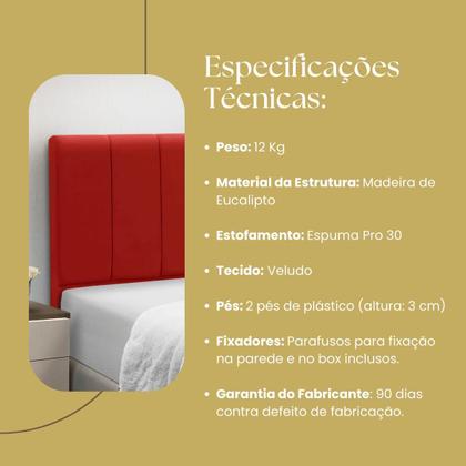 Imagem de Cabeceira Cama Box Estofada Madeira Queen Size Camila