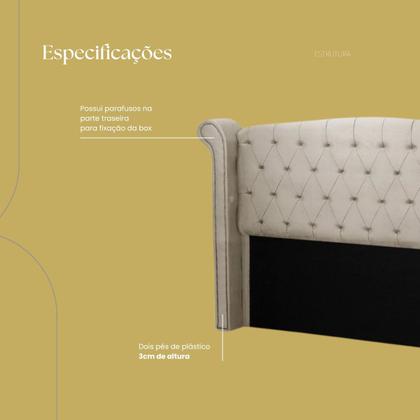 Imagem de Cabeceira Cama Box Estofada Madeira Queen Size Grécia