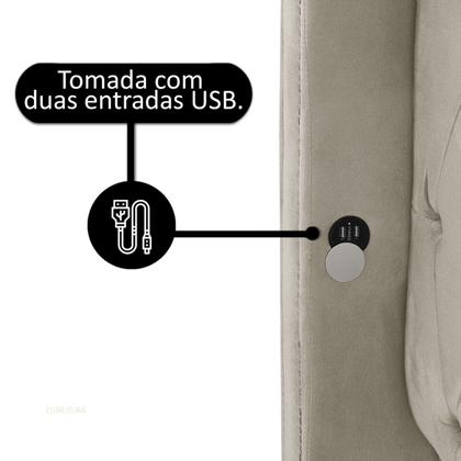 Imagem de Cabeceira Cama Box Estofada Madeira Queen Size Grécia