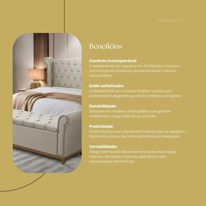 Imagem de Cabeceira Cama Box Estofada Madeira Queen Size Grécia