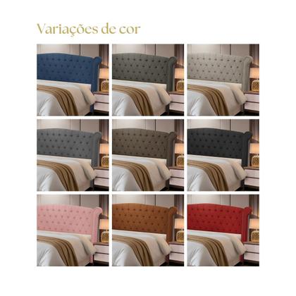 Imagem de Cabeceira Cama Box Estofada Madeira Queen Size Grécia