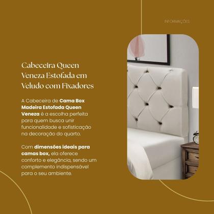 Imagem de Cabeceira Cama Box Estofada Madeira Queen Size Veneza