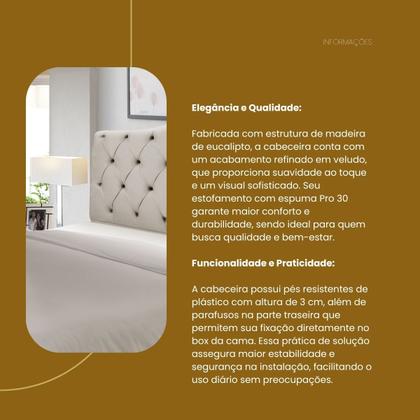 Imagem de Cabeceira Cama Box Estofada Madeira Queen Size Veneza