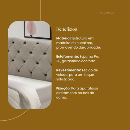 Imagem de Cabeceira Cama Box Estofada Madeira Queen Size Veneza