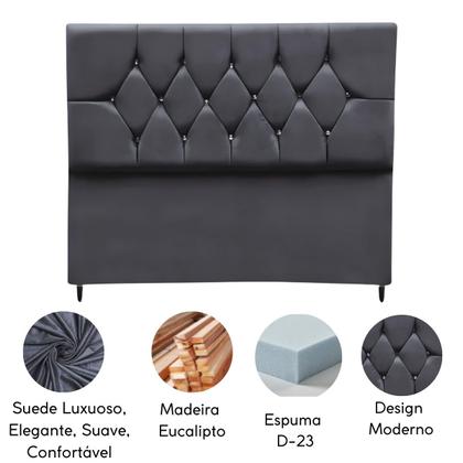 Imagem de Cabeceira Cama Box Estofada Solteirão 100 cm Suede Isabela