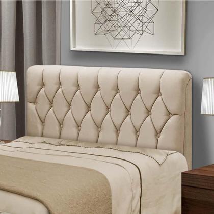 Imagem de Cabeceira Cama Box Istambul Casal 145cmx126cm Suede Bege