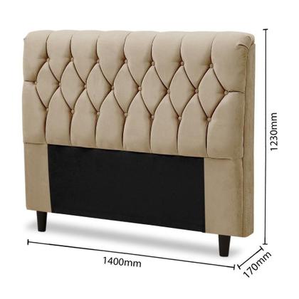 Imagem de Cabeceira Cama Box Istambul Casal 145cmx126cm Suede Bege