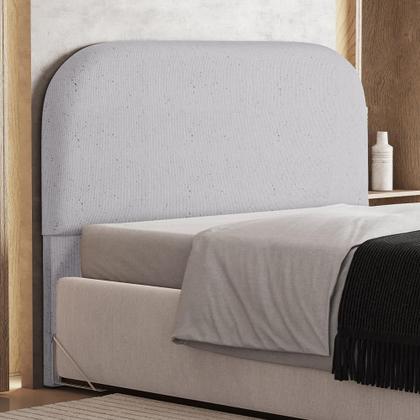 Imagem de Cabeceira Cama Box King 195cm Orgânica Lanna W01 Linho Cinza - Lyam Decor