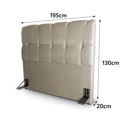 Imagem de Cabeceira Cama Box King 195cm Suede Velut Bege - King House
