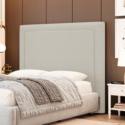 Imagem de Cabeceira Cama Box King Size Alba 195cm com Frame Linho Bege - Abmaza