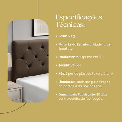 Imagem de Cabeceira Cama Box King Size Estofada Madeira Realeza