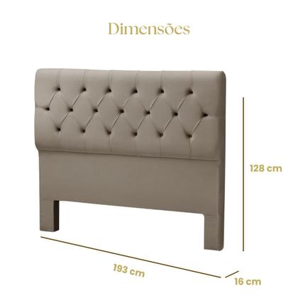 Imagem de Cabeceira Cama Box King Size Estofada Madeira Realeza