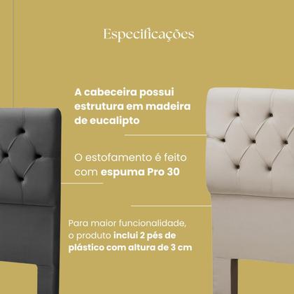 Imagem de Cabeceira Cama Box King Size Estofada Madeira Realeza