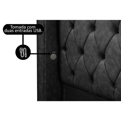 Imagem de Cabeceira Cama Box King Size Estofada material sintético Grécia