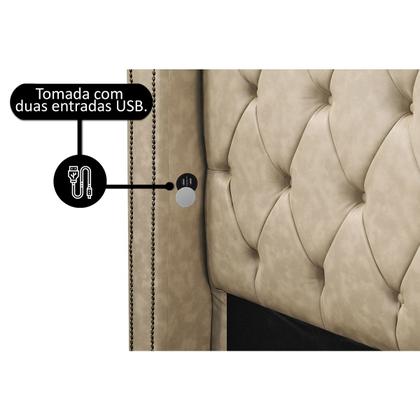 Imagem de Cabeceira Cama Box King Size Estofada material sintético Grécia
