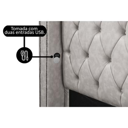 Imagem de Cabeceira Cama Box King Size Estofada material sintético Grécia