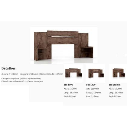 Imagem de Cabeceira Cama Box Madeirado Branco Solteiro/Casal/Queen Mila Extensível Branco - Panan