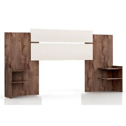 Imagem de Cabeceira Cama Box Madeirado Branco Solteiro/Casal/Queen Mila Extensível Branco - Panan