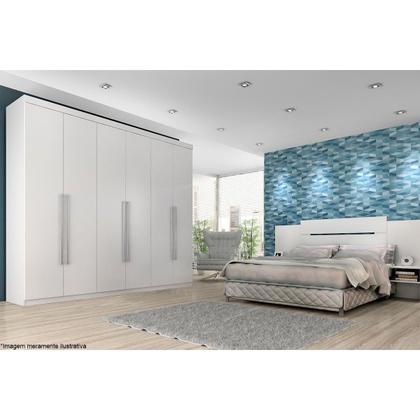 Imagem de Cabeceira Cama Box Madeirado Branco Solteiro/Casal/Queen Mila Extensível Branco - Panan