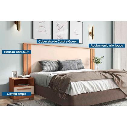 Imagem de Cabeceira Cama Box Madeirado Casal/Queen Eden Freijo/Off White - Caemmun