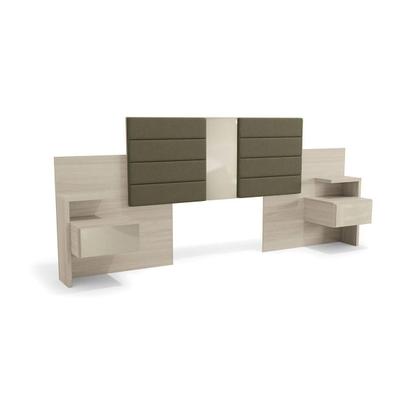 Imagem de Cabeceira Cama Box Madeirado Casal/Queen G290 c/ 2 Mesas c/ 2 Gavetas Polipropileno Branco - Kappesberg