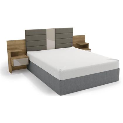 Imagem de Cabeceira Cama Box Madeirado Casal/Queen G290 c/ 2 Mesas c/ 2 Gavetas Polipropileno Branco - Kappesberg