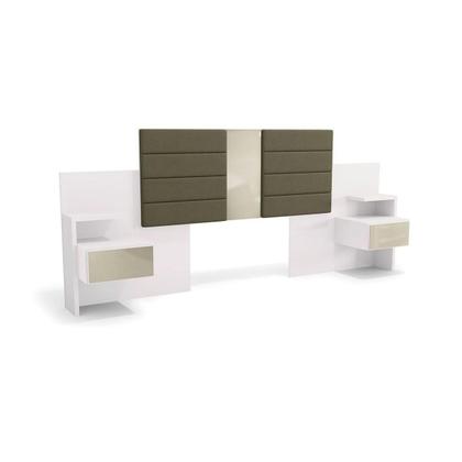 Imagem de Cabeceira Cama Box Madeirado Casal/Queen G290 c/ 2 Mesas c/ 2 Gavetas Polipropileno Branco - Kappesberg