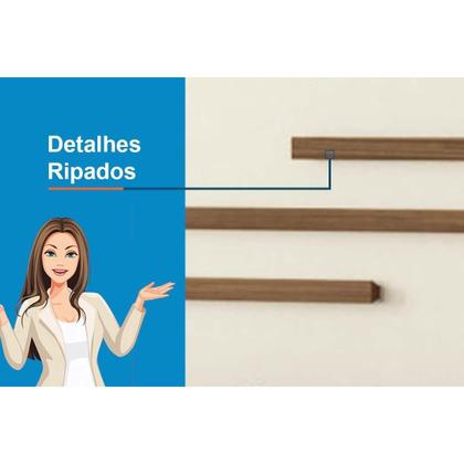 Imagem de Cabeceira Cama Box Madeirado Casal/Queen Loanda c/ 2 Mesas e 2 Gavetas Jatobá/Grafite - Santos Andirá