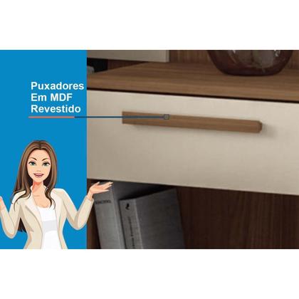 Imagem de Cabeceira Cama Box Madeirado Casal/Queen Loanda c/ 2 Mesas e 2 Gavetas Jatobá/Grafite - Santos Andirá