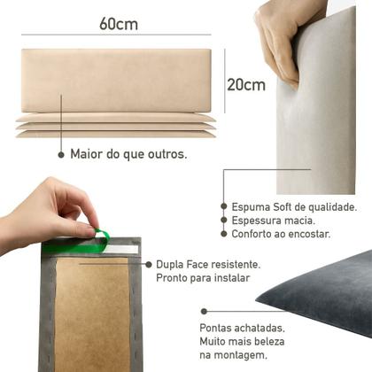 Imagem de Cabeceira Cama Box Modular Estofada luxo King Veludo Premium Painel 200x60 Cor Marrom