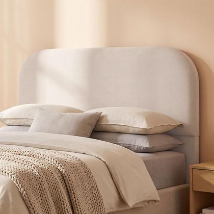 Imagem de Cabeceira Cama Box Queen 160cm Orgânica Lanna W01 Bouclê Creme - Lyam Decor