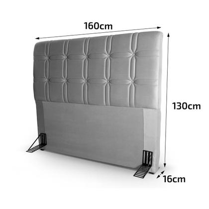 Imagem de Cabeceira Cama Box Queen 160cm Suede Velut Cinza - King House