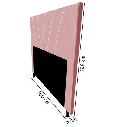 Imagem de Cabeceira Cama Box Queen Dallas 160 Cm Suede Rose