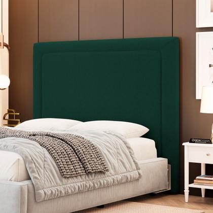 Imagem de Cabeceira Cama Box Queen Size Alba 160cm com Frame Bouclé Verde - Desk Design