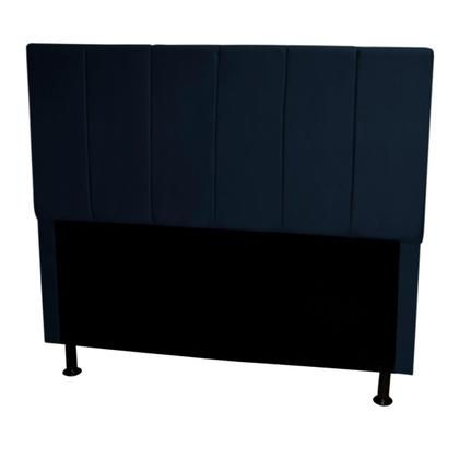 Imagem de Cabeceira Cama Box Queen Size Cuba 1,60 Suede Azul Marinho