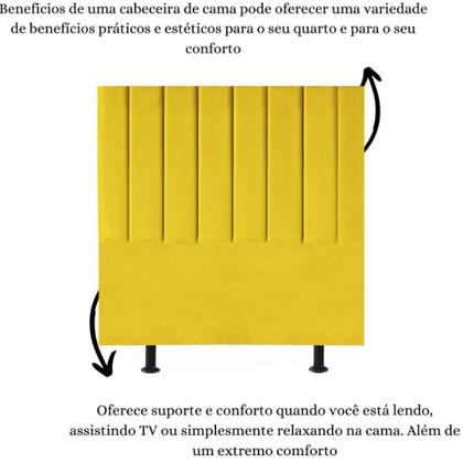 Imagem de Cabeceira Cama Box Solteiro 100 cm Sophia Carla Suede