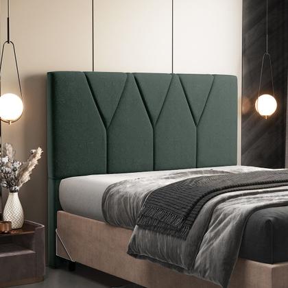 Imagem de Cabeceira Cama Box Solteiro 100cm Aura Linho W01 Verde - Mpozenato
