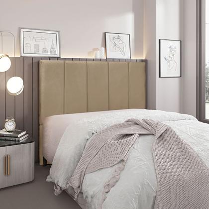 Imagem de Cabeceira Cama Box Solteiro 90cm Anya Suede - Loja Sheep