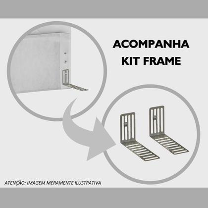 Imagem de Cabeceira Cama Box Solteiro 90cm Cristal Linho Cinza - JS Móveis