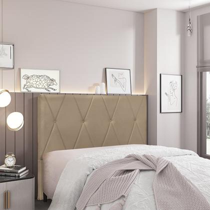 Imagem de Cabeceira Cama Box Solteiro 90cm Elisa Suede - Loja Sheep