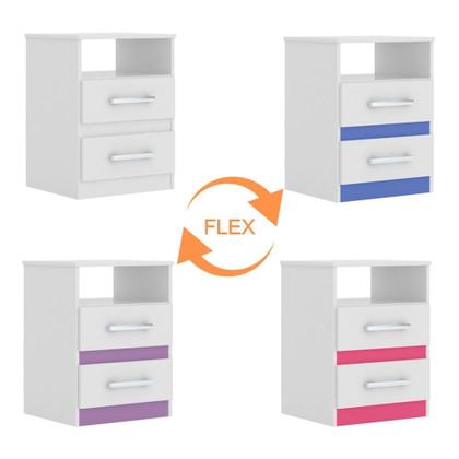 Imagem de Cabeceira Cama Box Solteiro 90cm Greta Suede Bege e 1 Criado Branco - Mpozenato