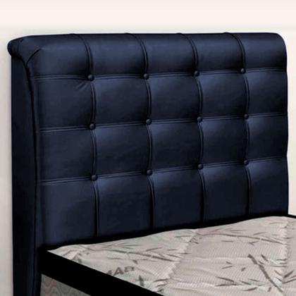 Imagem de Cabeceira Cama Box Solteiro Ciara 90cm Botonê com Frame Suede Azul Marinho - Desk Design