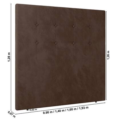 Imagem de Cabeceira Cama Box Solteiro Luana 90cm Veludo Marrom - Abmaza