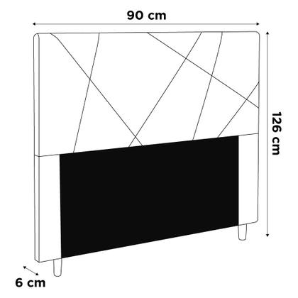 Imagem de Cabeceira Cama Box Solteiro Mali 90cm Veludo Cinza - Desk Design