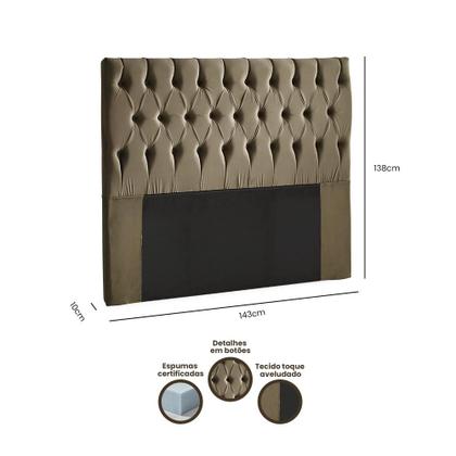 Imagem de Cabeceira cama Casal 143cm Capitonê Atlas Estofama 