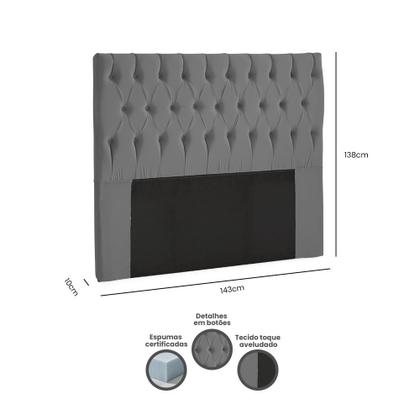 Imagem de Cabeceira cama Casal 143cm Capitonê Atlas Estofama 