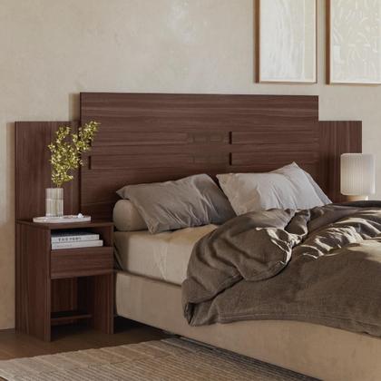 Imagem de Cabeceira Cama Casal Extensível Triunfo com 2 Mesas de Cabeceira - Demóbile
