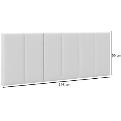 Imagem de Cabeceira Cama Casal King Size Modulo 1,95 Itália Estofada Suspensa - Branco
